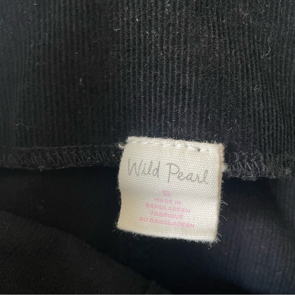 Black Corduroy Overall Skirt with Front Pockets - Picture 6 of 7